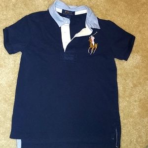 Dark blue polo shirt